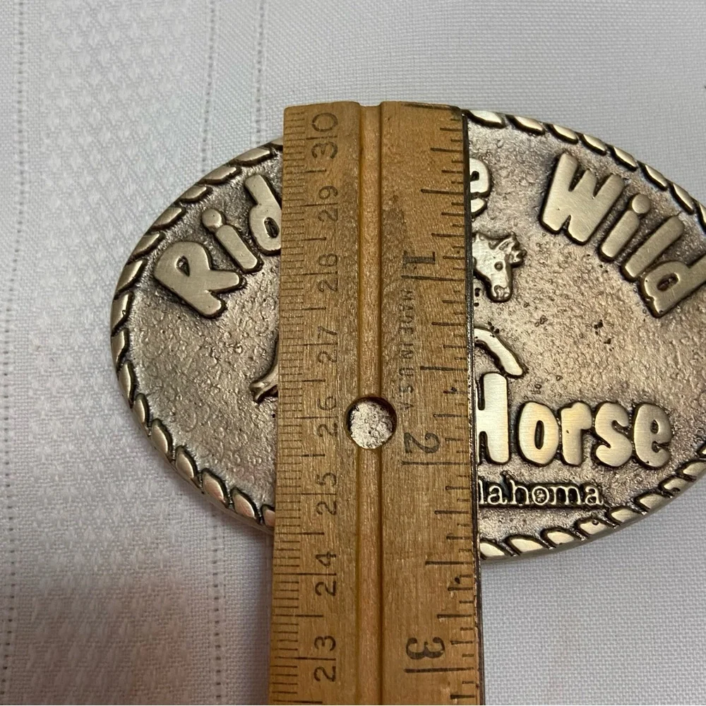 Solid Bronze “Ride the Wild Horse”Collectible Western Cowboy/Cowgirl Buckle